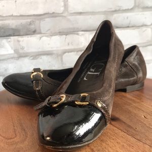 ❤️AGL Italian Ballet flats w buckle toe size 36 /6